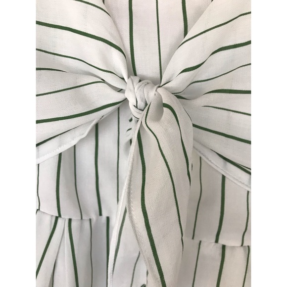 Elle Rae Green and White Striped Jumpsuit Small - Picture 3 of 6